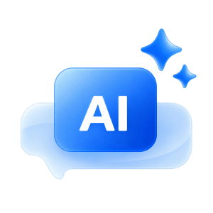 Icono de asistente de inteligencia artificial con chispas